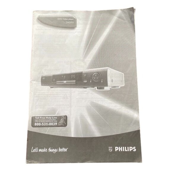 Philips DVD Video Player DVD711 Instruction Manual Booklet Only u - Picture 1 of 2